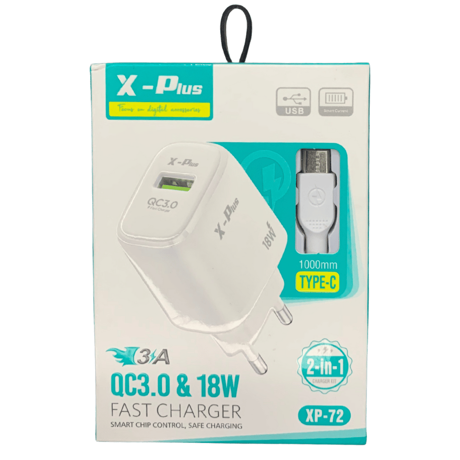 شاحن X-PLUS X72 TYPE-C فائق السرعة 2x1